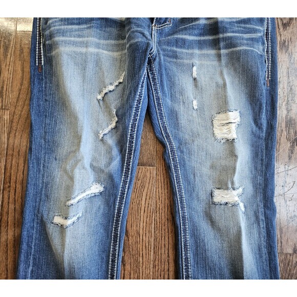 Affliction Men Jeans 38 Blue Denim Ace Distressed Straight Pockets Y2k 38x34 - Picture 3 of 16